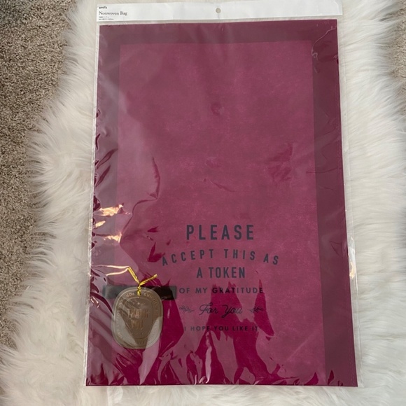 Amifa Drawstring Gift Wrapping Bag. Thank You Print. Red Multi. 1 Piece - Picture 3 of 8